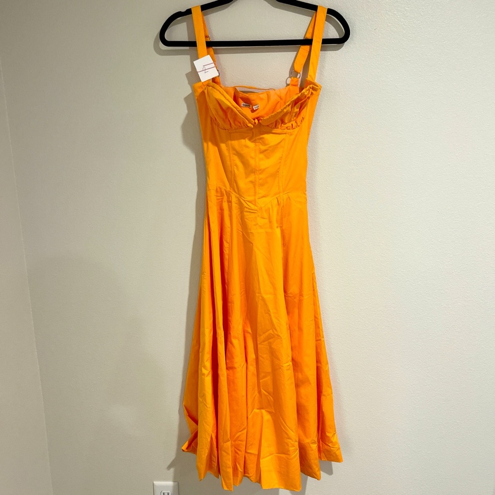 (2) HOUSE OF CB 'Carmen' Tangerine Bustier Sundress/Size XS(Larger Cup)-US 2-4